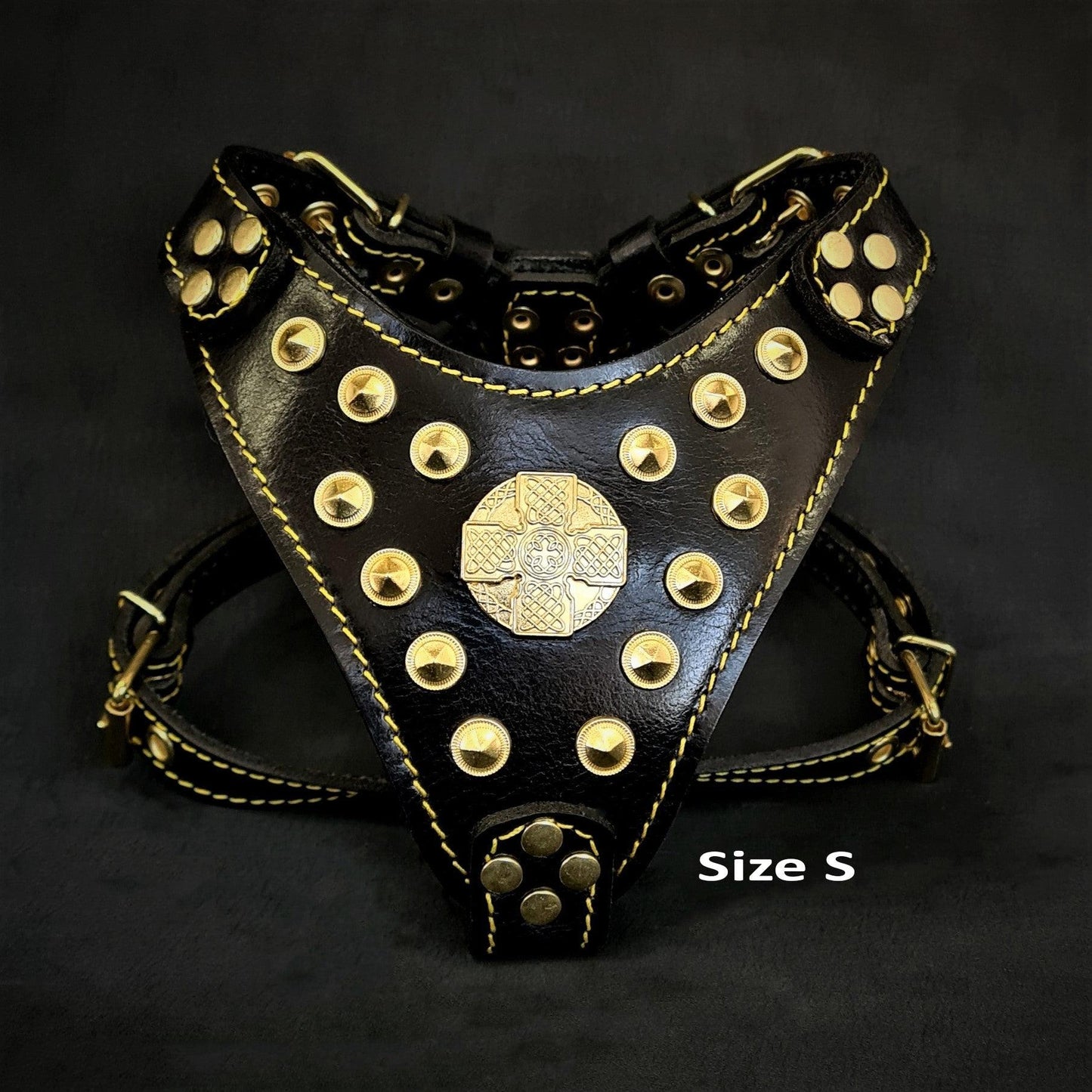 The ''Maximus'' harness Black & Gold Small to Medium Size-1