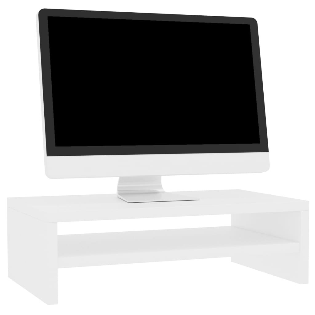 NNEVL Monitor Stand White 42x24x13 cm Chipboard-2