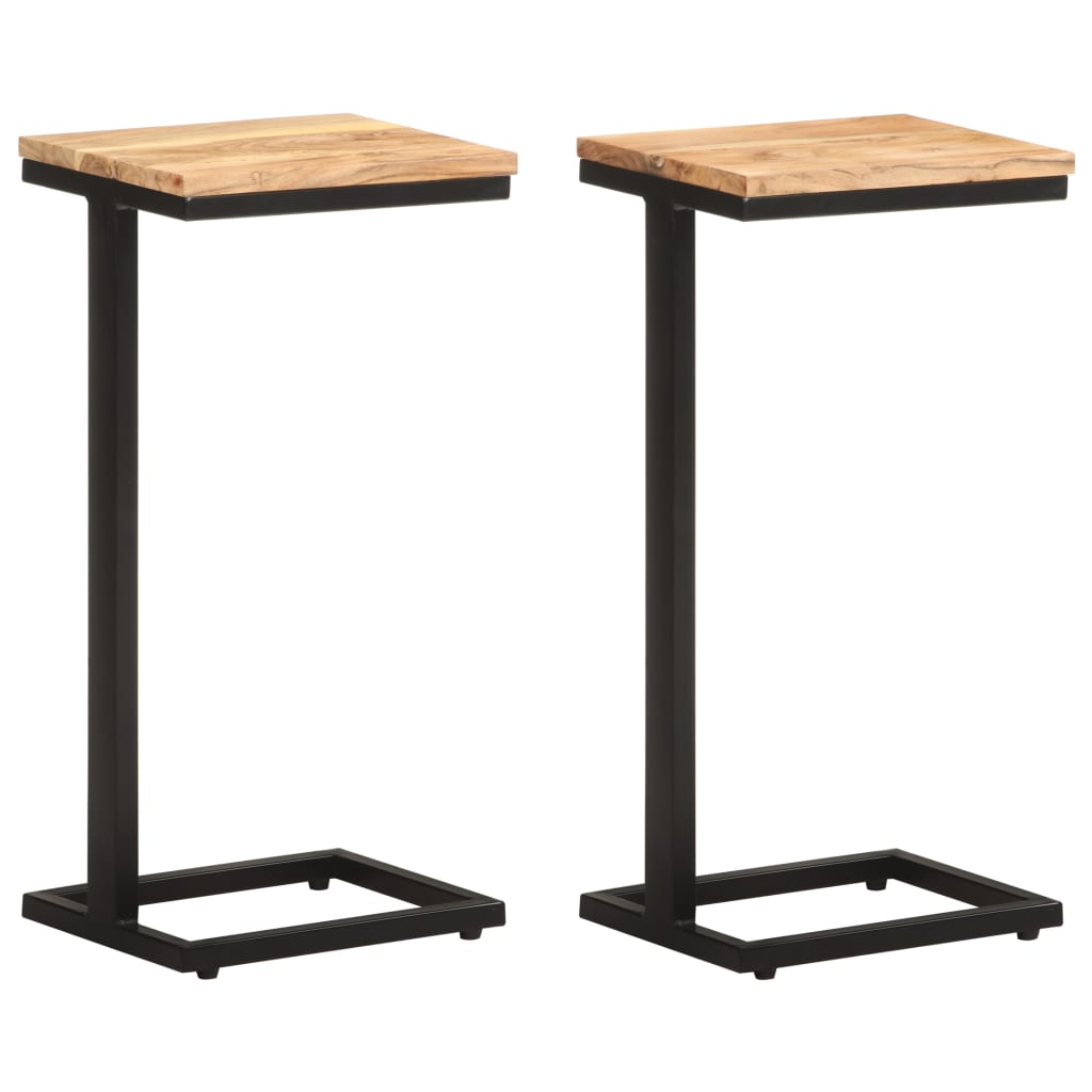 NNEVL Side Tables 2 pcs 31.5x24.5x64.5 Solid Acacia Wood-0