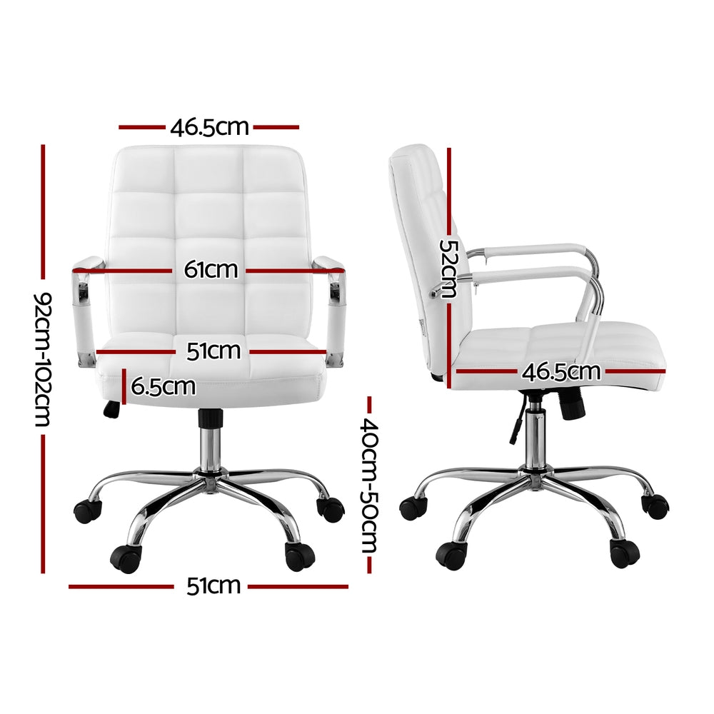NNEDSZ Artiss Office Chair Seat PU Work Computer Desk Chairs-1