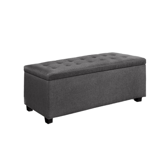 NNEDSZ Large Fabric Storage Ottoman - Grey-0