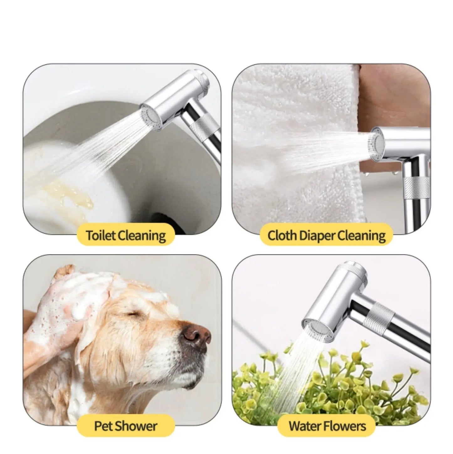 Fossa Magneto Health Faucet/Bidet Sprayer for Toilet and Bathroom with 1 Mtr Hose Pipe and Magnet Holder (Silver) HF-1922-3